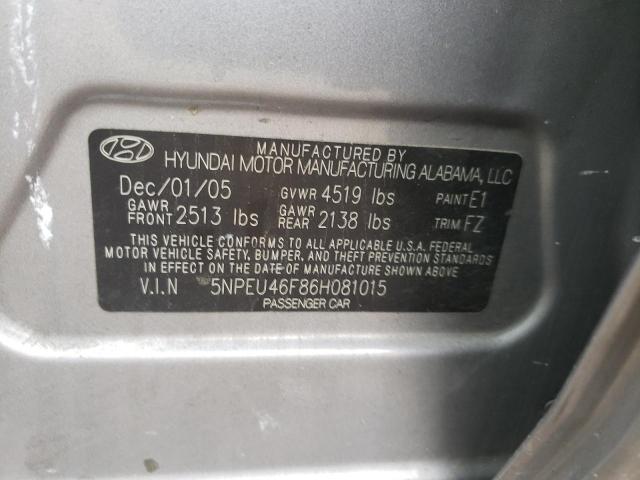 Photo 10 from auction – 2006 HYUNDAI SONATA GLS with VIN 5NPEU46F86H081015