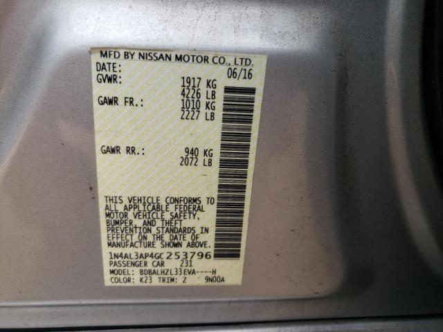 Photo 10 from auction – 2016 NISSAN ALTIMA 2.5 with VIN 1N4AL3AP4GC253796