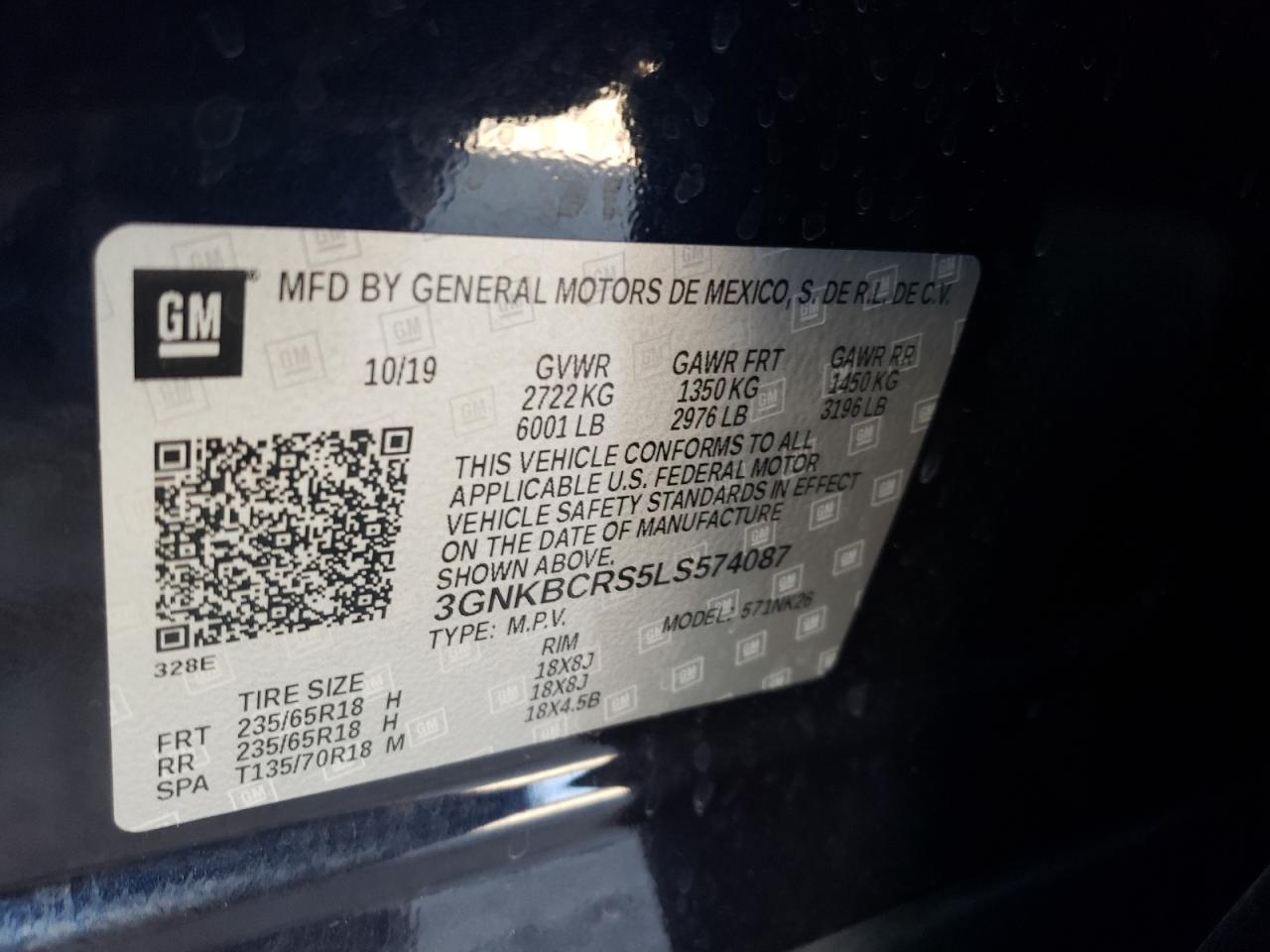 Photo 10 from auction – 2020 CHEVROLET BLAZER 2LT with VIN 3GNKBCRS5LS574087