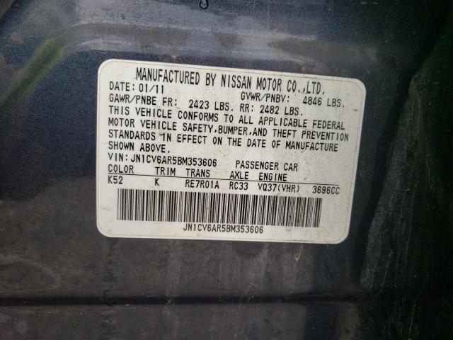 Photo 10 from auction – 2011 INFINITI G37 with VIN JN1CV6AR5BM353606