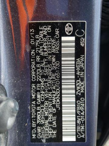 Photo 10 from auction – 2013 TOYOTA PRIUS with VIN JTDKN3DU1D1651730
