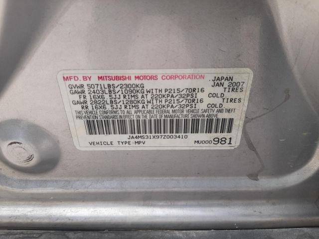 Photo 10 from auction – 2007 MITSUBISHI OUTLANDER with VIN JA4MS31X97Z003410