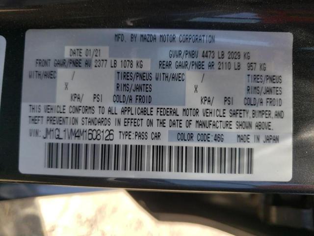 Photo 10 from auction – 2021 MAZDA 6 TOURING with VIN JM1GL1VM4M1608126