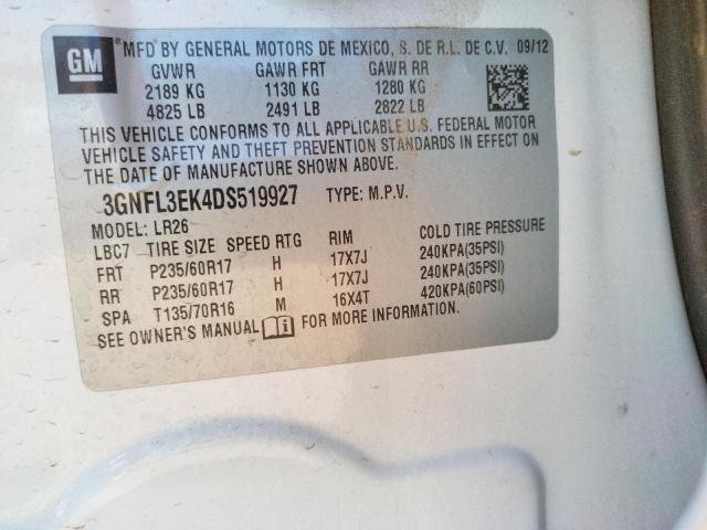 Photo 10 from auction – 2013 CHEVROLET CAPTIVA LT with VIN 3GNFL3EK4DS519927