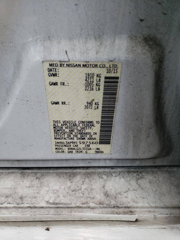 Photo 10 from auction – 2015 NISSAN ALTIMA 2.5 with VIN 1N4AL3AP9FC597560