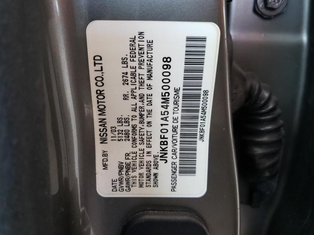 Zdjęcie 10 z aukcji – 2004 INFINITI Q45 z VIN JNKBF01A54M500098