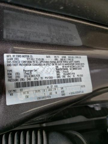 Photo 10 from auction – 2012 FORD FOCUS S with VIN 1FAHP3E26CL251785