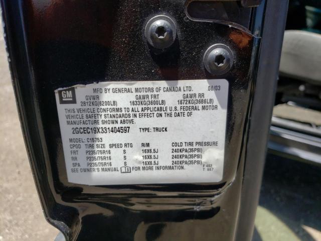 Photo 10 from auction – 2003 CHEVROLET SILVERADO with VIN 2GCEC19X331404597