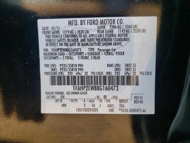 Photo 10 from auction – 2011 FORD TAURUS SEL with VIN 1FAHP2EW8BG160473