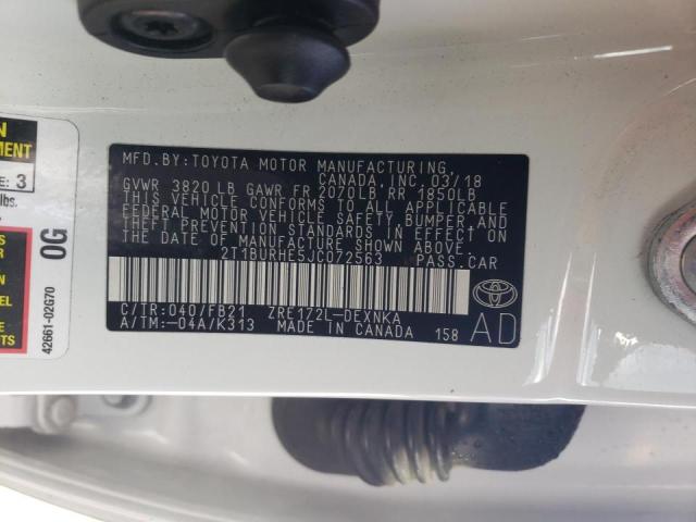Photo 10 from auction – 2018 TOYOTA COROLLA L with VIN 2T1BURHE5JC072563