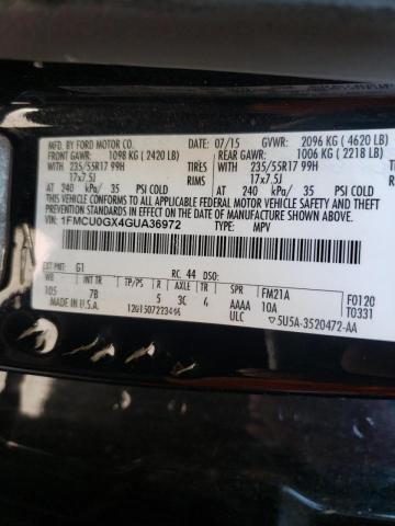 Photo 10 from auction – 2016 FORD ESCAPE SE with VIN 1FMCU0GX4GUA36972