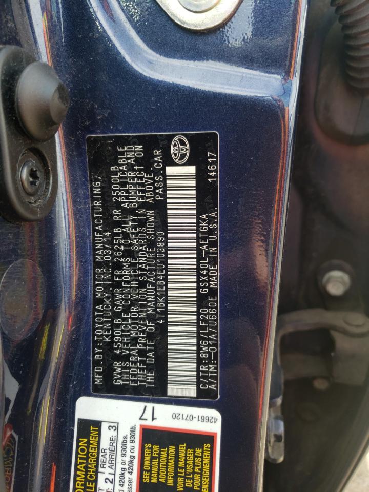 Photo 10 from auction – 2014 TOYOTA AVALON with VIN 4T1BK1EB4EU103890