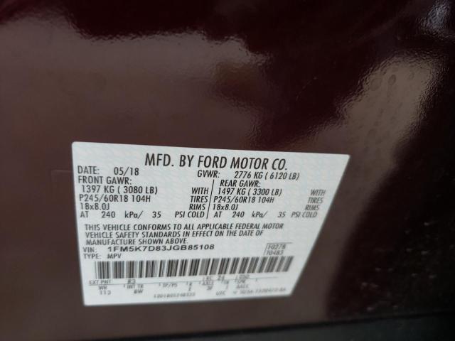 Photo 10 from auction – 2018 FORD EXPLORER X with VIN 1FM5K7D83JGB85108