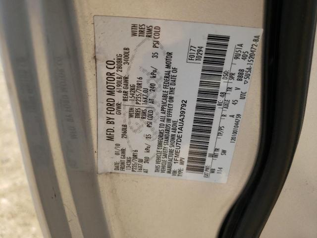 Photo 10 from auction – 2010 FORD EXPLORER X with VIN 1FMEU7DE1AUA39792