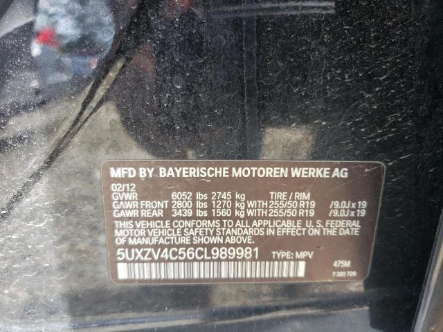 Photo 10 from auction – 2012 BMW X5 XDRIVE3 with VIN 5UXZV4C56CL989981