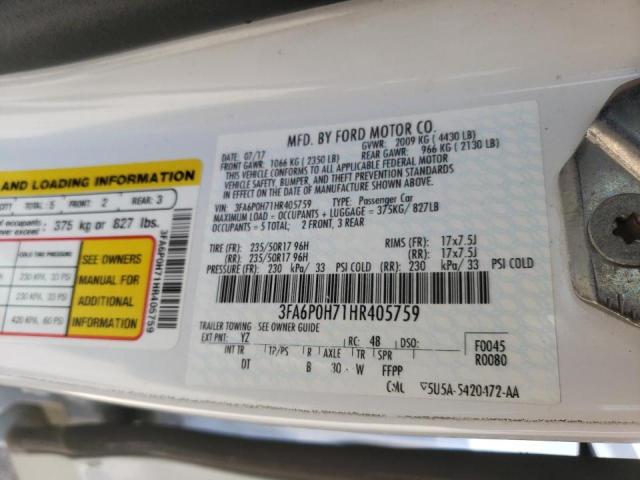 Photo 10 from auction – 2017 FORD FUSION SE with VIN 3FA6P0H71HR405759