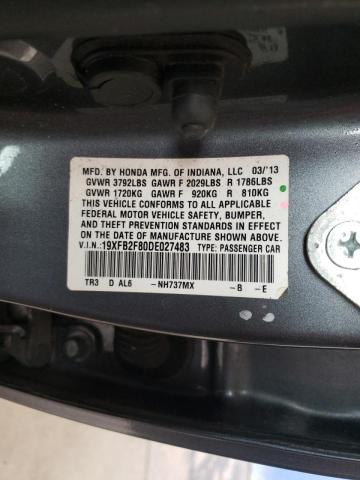 Photo 10 from auction – 2013 HONDA CIVIC EX with VIN 19XFB2F80DE027483
