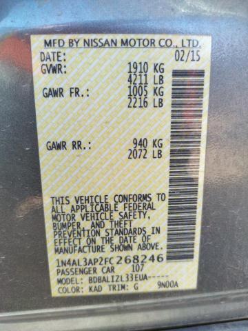 Photo 10 from auction – 2015 NISSAN ALTIMA 2.5 with VIN 1N4AL3AP2FC268246