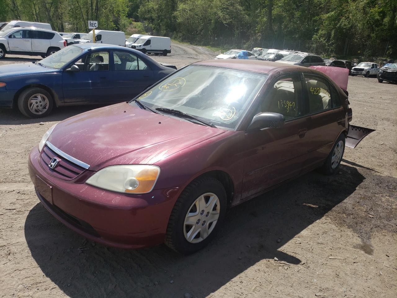 Photo 2 from auction – 2003 HONDA CIVIC with VIN 2HGES16543H609554