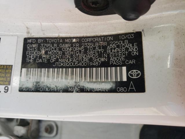 Photo 10 from auction – 2004 TOYOTA PRIUS with VIN JTDKB20U540019487