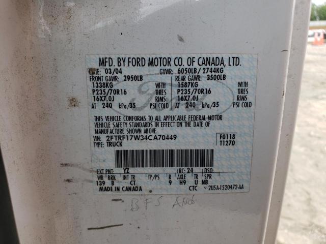 Photo 10 from auction – 2004 FORD F-150 HERI with VIN 2FTRF17W34CA70449