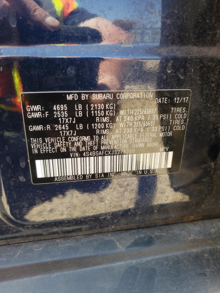 Photo 10 from auction – 2018 SUBARU OUTBACK 2. with VIN 4S4BSAFCXJ3278250