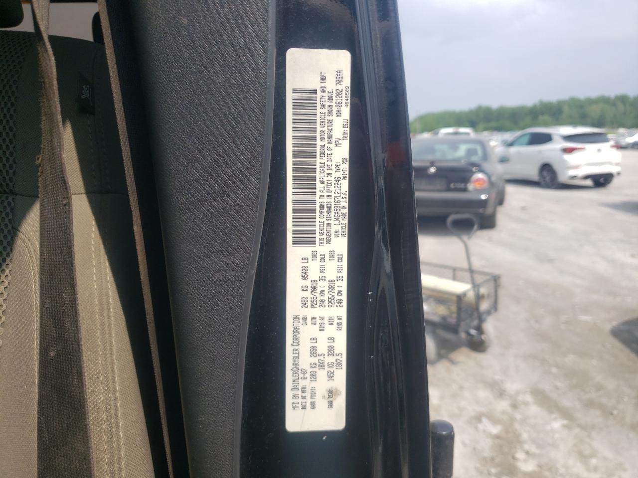 Photo 10 from auction – 2007 JEEP WRANGLER S with VIN 1J4GA59167L212246