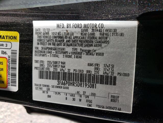 Photo 10 from auction – 2013 FORD FUSION SE with VIN 3FA6P0HR5DR195081