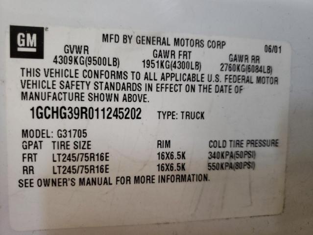 Photo 10 from auction – 2001 CHEVROLET EXPRESS G3 with VIN 1GCHG39R011245202