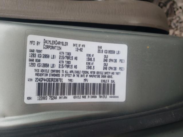 Photo 10 from auction – 2003 DODGE GRAND CARA with VIN 2D4GP44363R230791