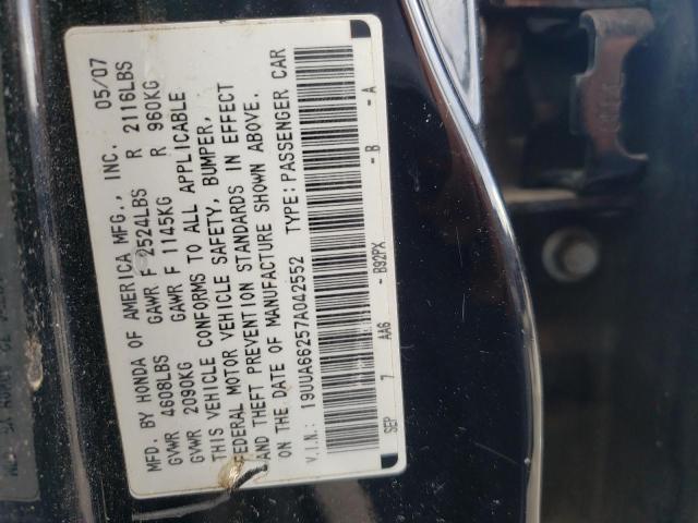 Photo 10 from auction – 2007 ACURA TL with VIN 19UUA66257A042552