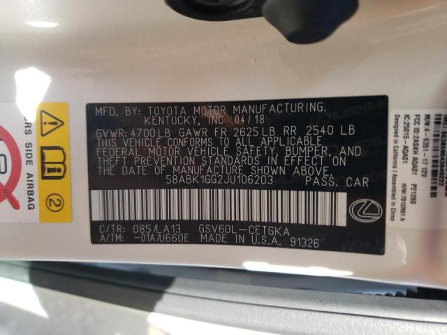 Photo 10 from auction – 2018 LEXUS ES 350 with VIN 58ABK1GG2JU106203