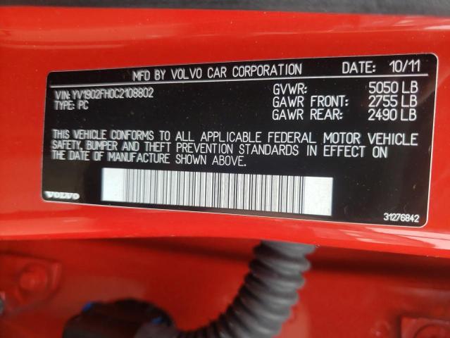 Photo 10 from auction – 2012 VOLVO S60 T6 with VIN YV1902FH0C2108802