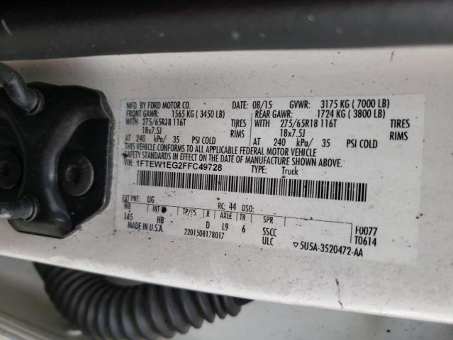 Photo 10 from auction – 2015 FORD F150 SUPER with VIN 1FTEW1EG2FFC49728