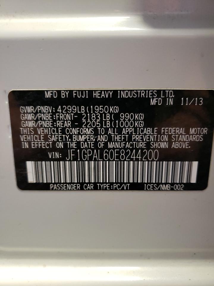 Photo 10 from auction – 2014 SUBARU IMPREZA SP with VIN JF1GPAL60E8244200