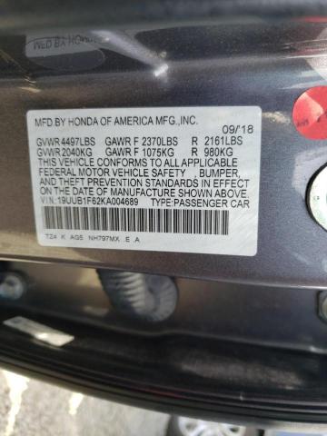Photo 10 from auction – 2019 ACURA TLX TECHNO with VIN 19UUB1F62KA004689