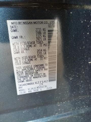 Photo 10 from auction – 2016 NISSAN PATHFINDER with VIN 5N1AR2MN8GC627142