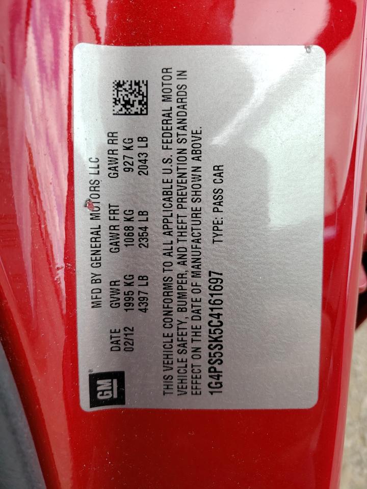 Photo 10 from auction – 2012 BUICK VERANO with VIN 1G4PS5SK5C4161697