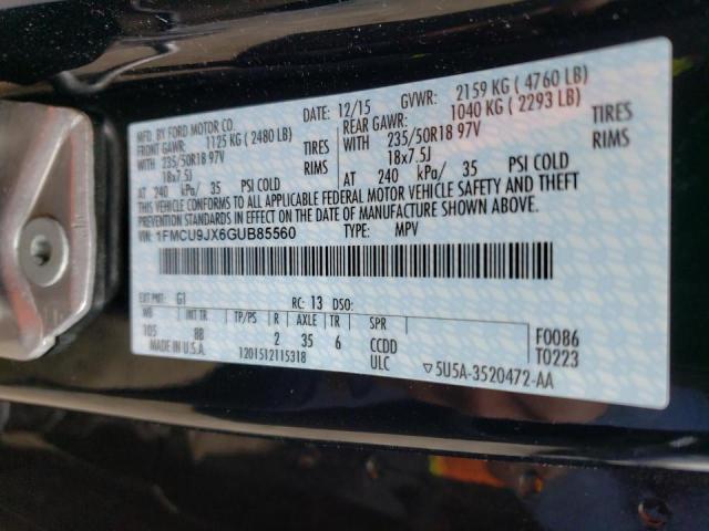 Photo 10 from auction – 2016 FORD ESCAPE TIT with VIN 1FMCU9JX6GUB85560