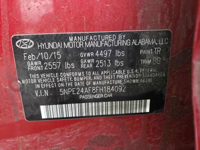 Photo 10 from auction – 2015 HYUNDAI SONATA SE with VIN 5NPE24AF8FH184092