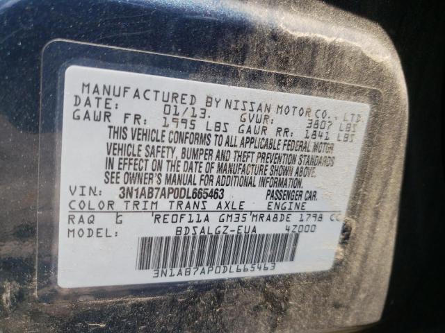 Photo 10 from auction – 2013 NISSAN SENTRA S with VIN 3N1AB7AP0DL665463
