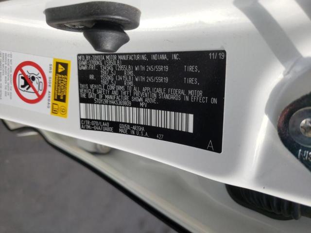 Photo 10 from auction – 2019 TOYOTA HIGHLANDER with VIN 5TDYZRFH4KS369809
