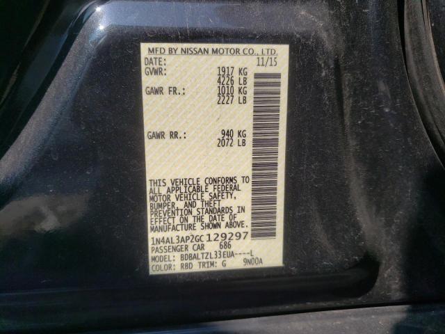 NISSAN ALTIMA 2.5 2016 with VIN 1N4AL3AP2GC129297 - Photo from auction
