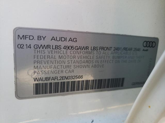 Photo 10 from auction – 2014 AUDI A4 PREMIUM with VIN WAUBFAFL2EN032566