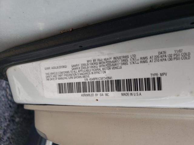 Photo 10 from auction – 2008 SUBARU OUTBACK 2. with VIN 4S4BP61C587342641