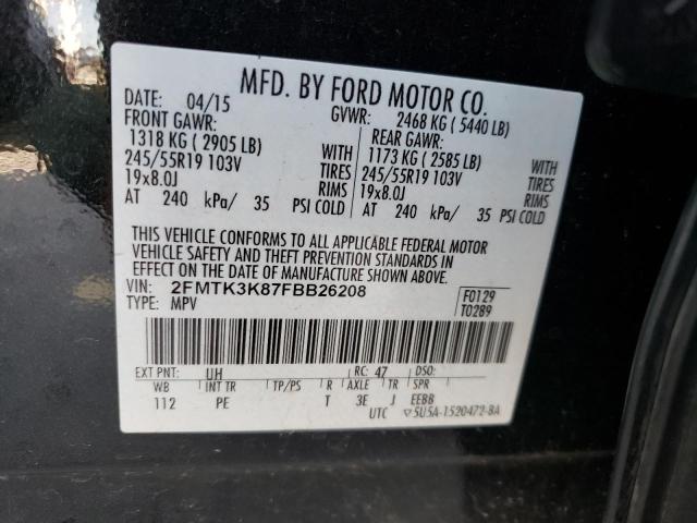 Photo 10 from auction – 2015 FORD EDGE TITAN with VIN 2FMTK3K87FBB26208