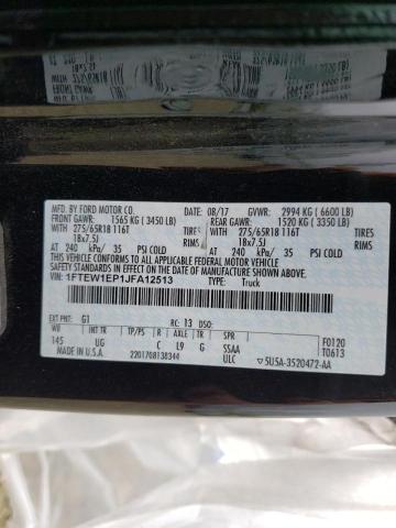 Photo 10 from auction – 2018 FORD F150 SUPER with VIN 1FTEW1EP1JFA12513