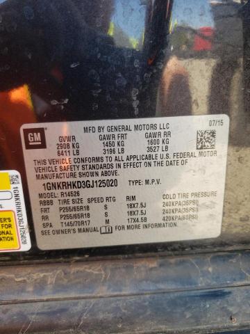 Photo 10 from auction – 2016 CHEVROLET TRAVERSE L with VIN 1GNKRHKD3GJ125020