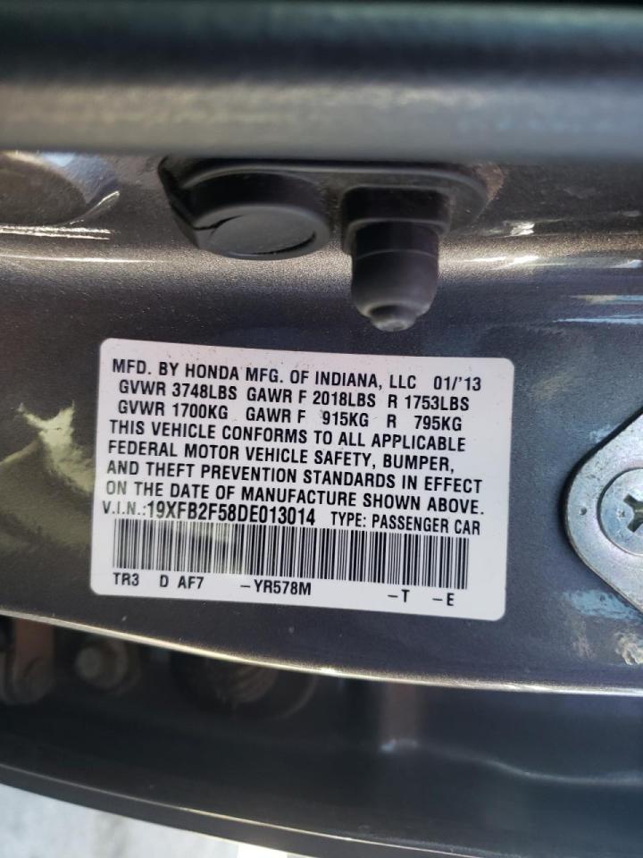 Photo 10 from auction – 2013 HONDA CIVIC LX with VIN 19XFB2F58DE013014