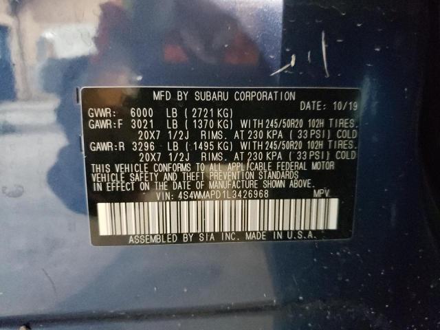 Photo 10 from auction – 2020 SUBARU ASCENT LIM with VIN 4S4WMAPD1L3426968